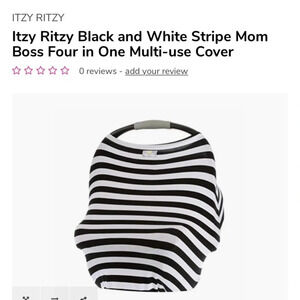Itzy Ritzy Black & White Stripe Mom Boss Cover